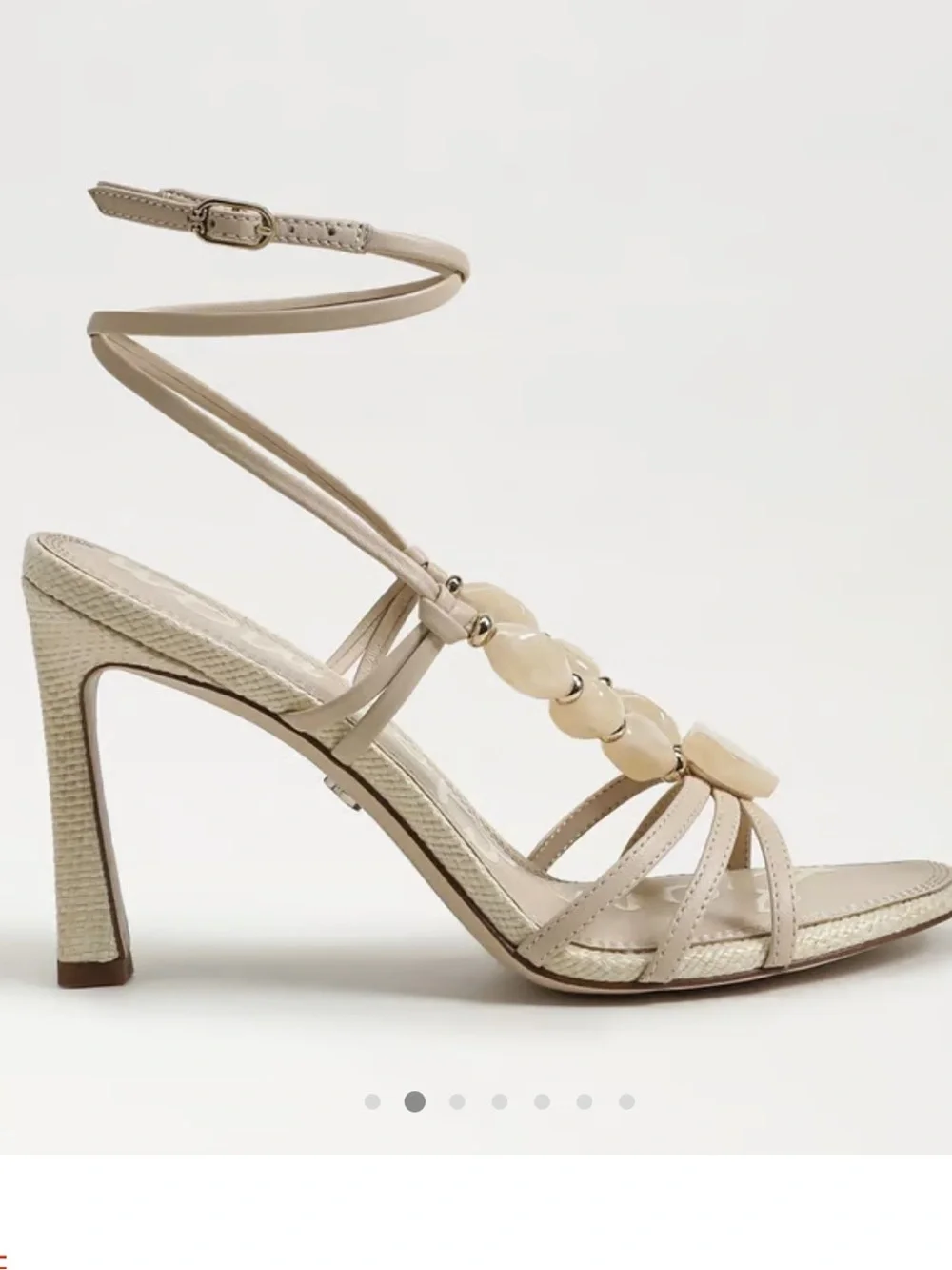 Sam Edelman Nude Beaded Strappy Heel Sandals